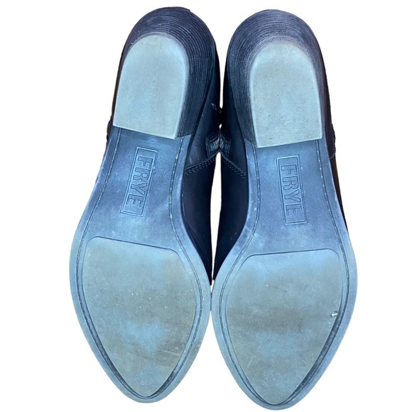 FRYE Black Ankle Booties Judith Double Zip Leather Chunky Heel 7.5 - Picture 5 of 9